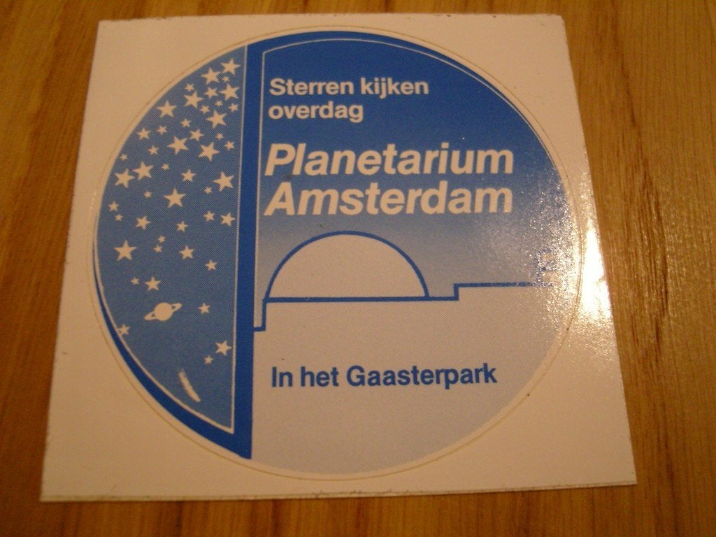 sticker planetarium amsterdam gaasterpark sterren kijken, Ophalen, Zo goed als nieuw