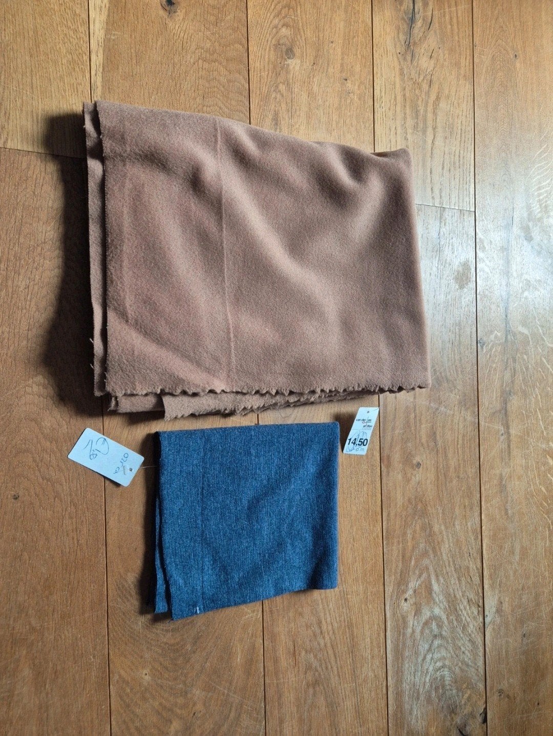 gekookte wol, Wol, Bruin, 120 cm of meer, Nieuw