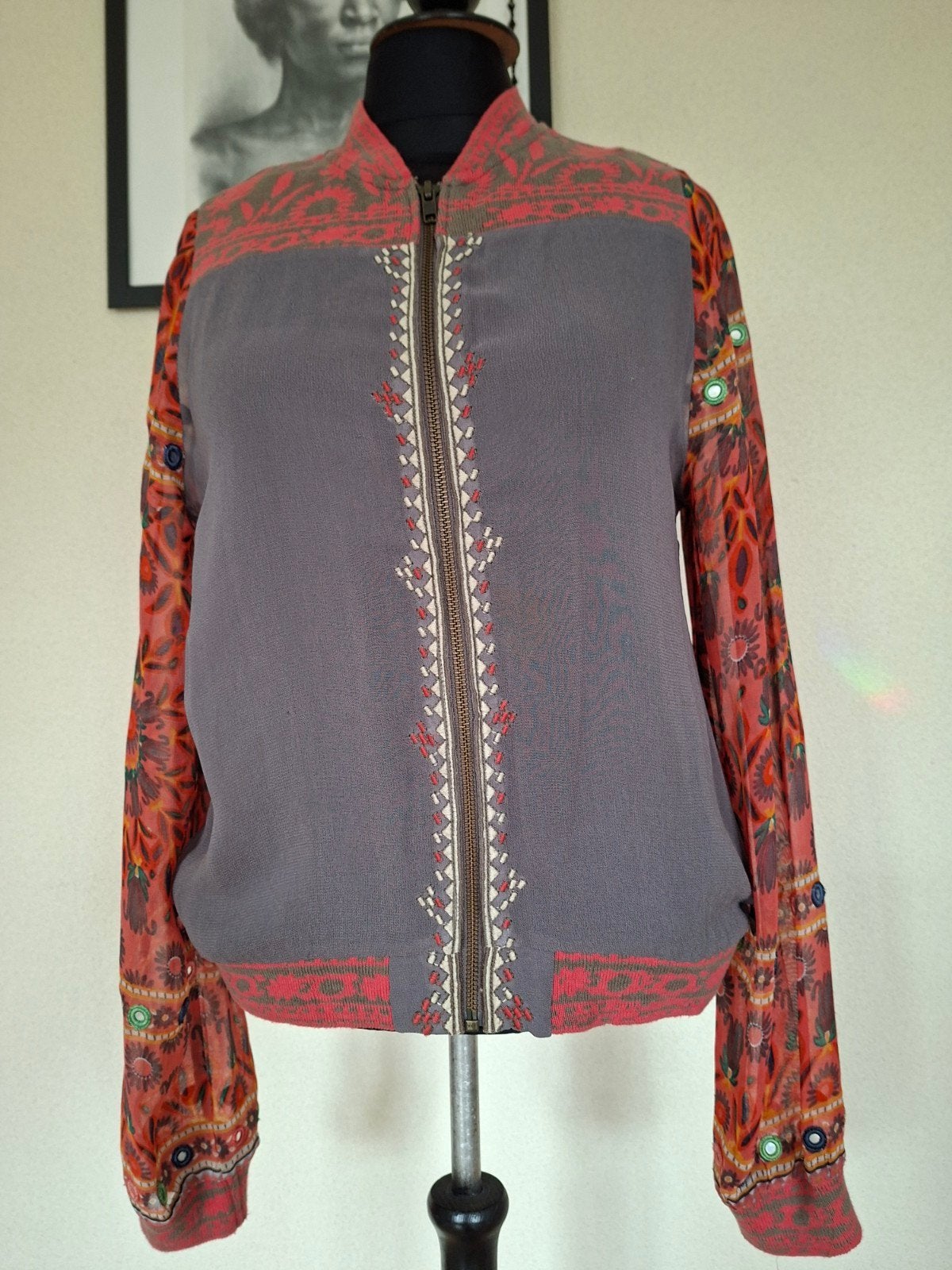 DIDI vest met print mouwen en borduursels XS, DIDI, Ophalen of Verzenden, Maat 34 (XS) of kleiner, Grijs