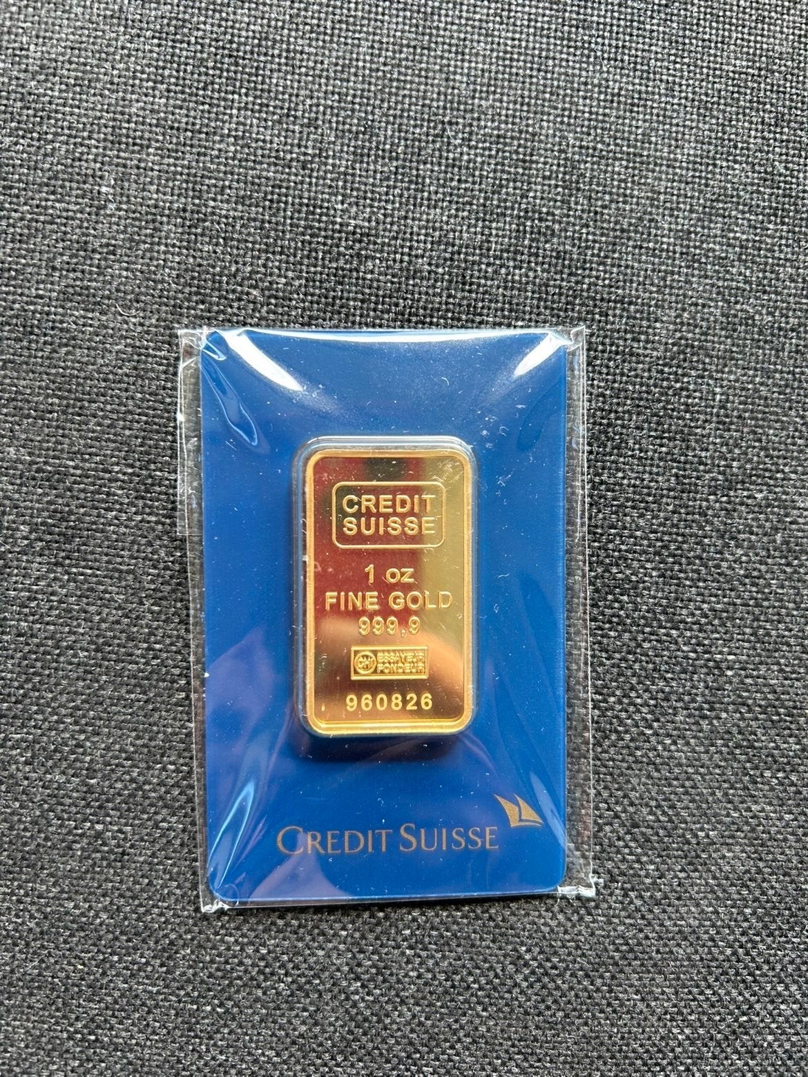 Credit Suisse 1 oz Fijngoud 999.9 Baar, Ophalen of Verzenden, Goud