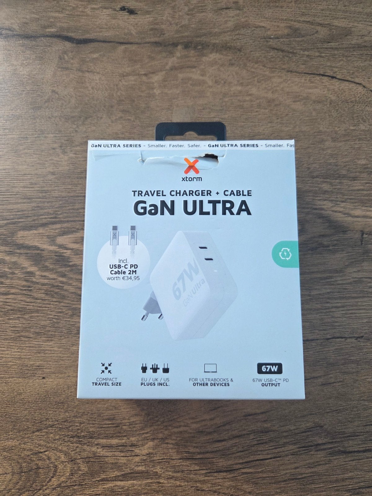Xtorm GaN Ultra 67W Reislader + USB-C PD Kabel 2M, Universeel, USB-C, Nieuw, Ophalen of Verzenden