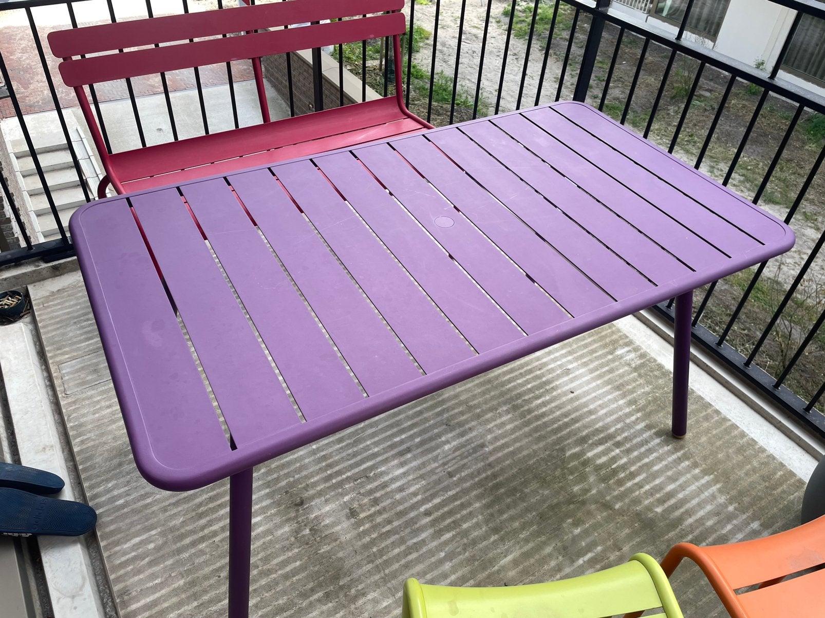 Fermob luxembourg tafel - origineel!, Ophalen, Zo goed als nieuw, Rond, Hout
