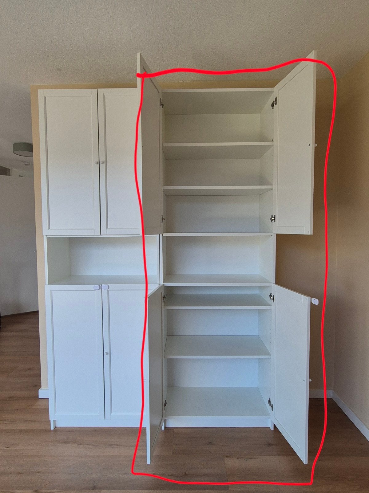IKEA Billy Boekenkast met Oxberg deuren en bovendeel, Ophalen, Zo goed als nieuw, 25 tot 50 cm, 200 cm of meer