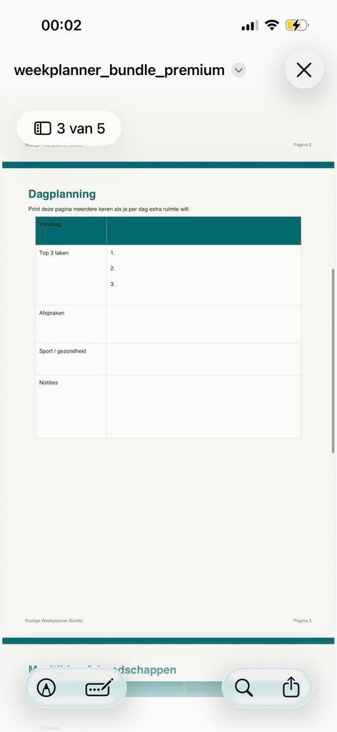 Rustige Weekplanner PDF | Printbare planner voor overzicht, Verzenden