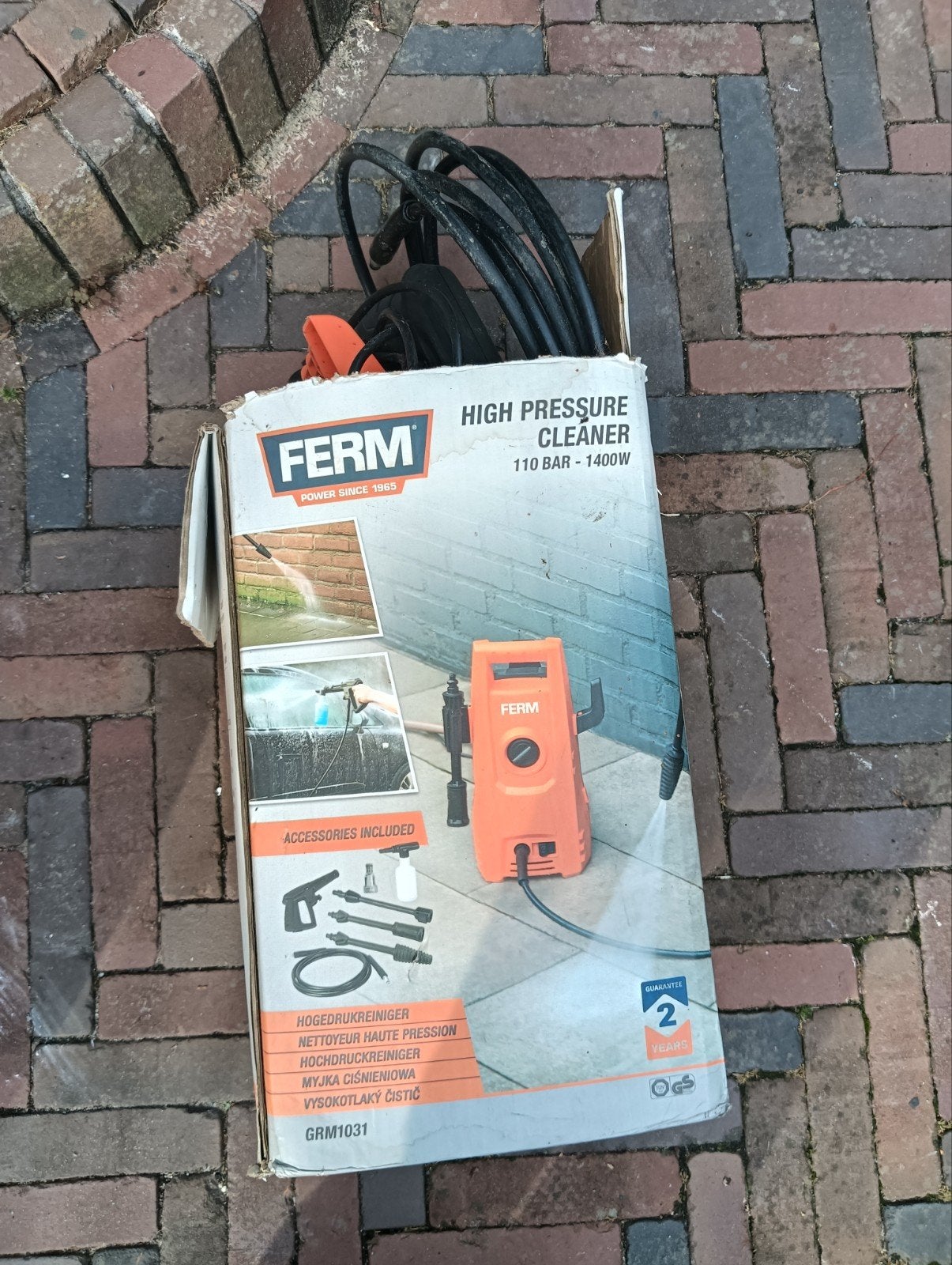 Ferm Hogedrukreiniger 110 bar - 1400W (GRM1031), Ophalen, Zo goed als nieuw, Elektrisch, Ferm