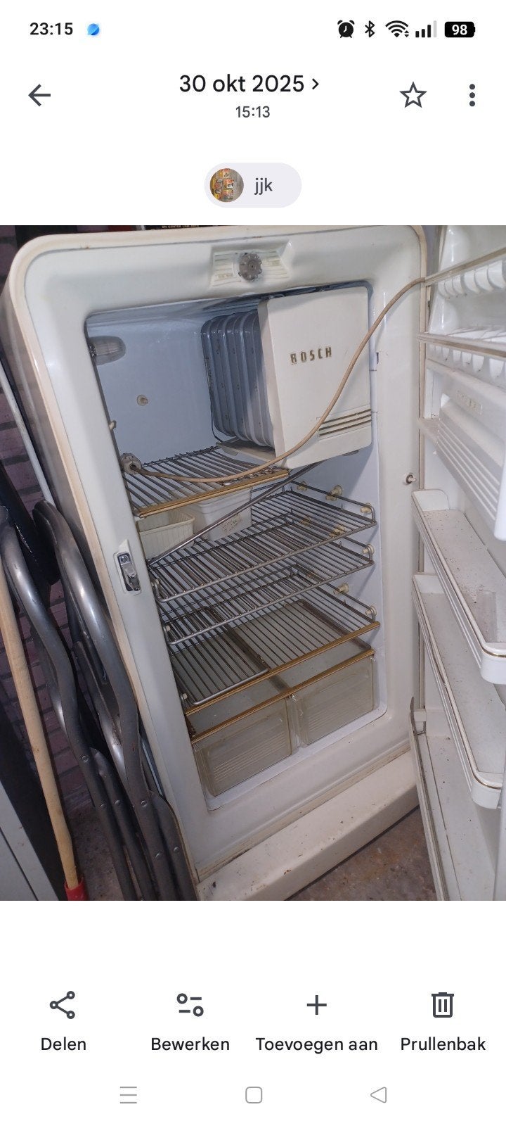 Oude bolle koelkast, Minder dan 75 liter, Ophalen, Gebruikt, Zonder vriesvak