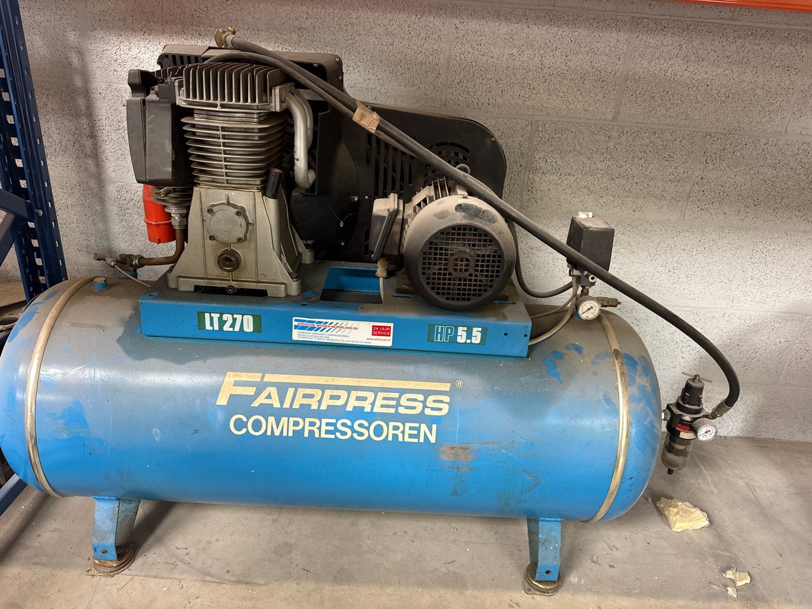 Fairpress LT270 Compressor 5.5 PK, Ophalen, Gebruikt, 400 tot 800 liter/min, 6 tot 10 bar