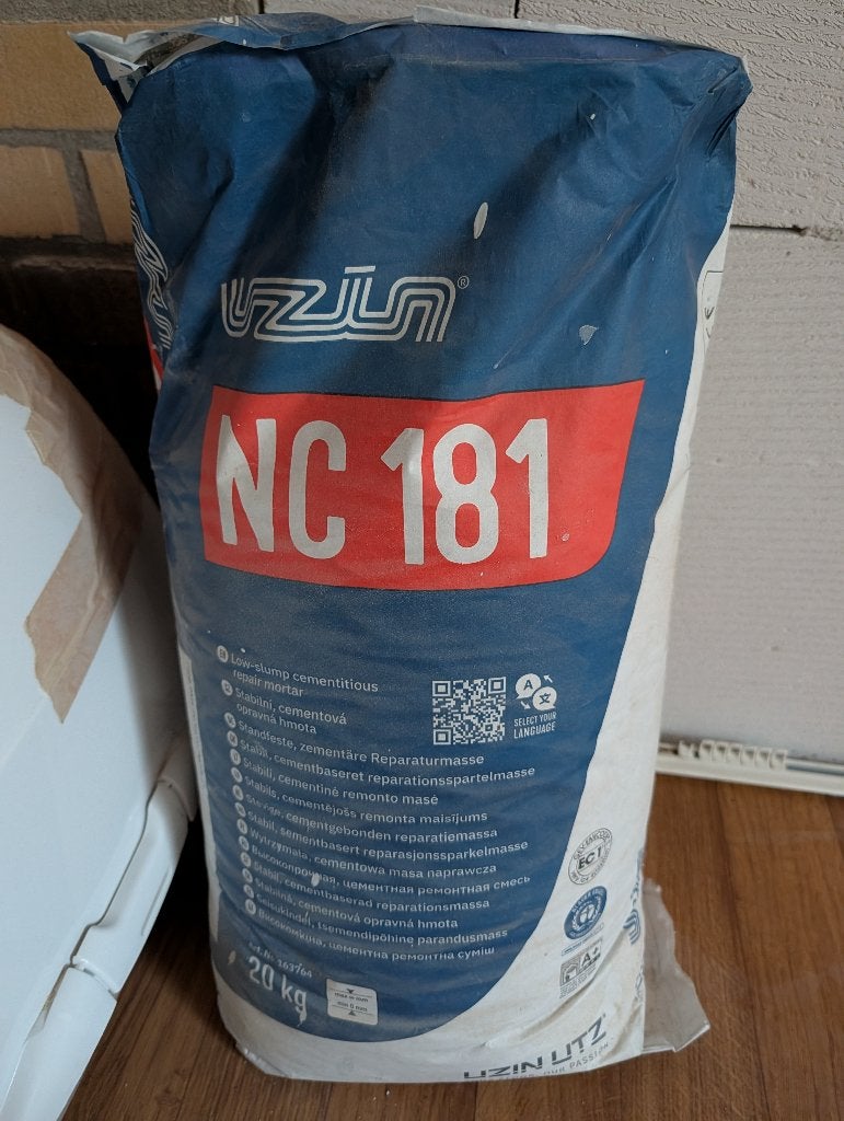Nieuwe zak Uzin NC 181 reparatiemortel 20 kg, Ophalen, Overige materialen, 30 cm of meer, 50 tot 150 cm