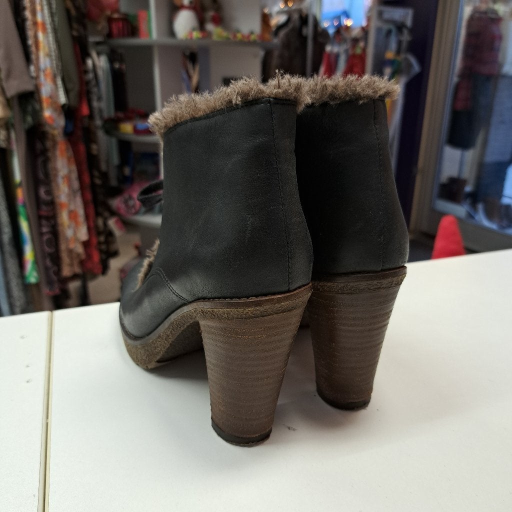 Fred de la Bretoniere leren enkellaarsjes +faux fur 38 50358, Fred de la Bretoniere, ., Zwart, Lage of Enkellaarzen