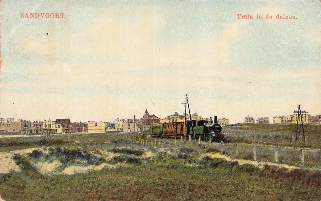 JN1375 Zandvoort Trein id Duinen 1914, Ophalen of Verzenden, Voor 1920, Gelopen, Noord-Holland