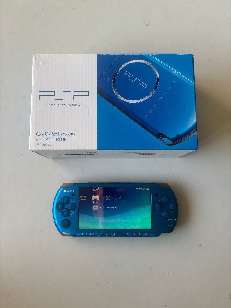 Playstation Portable PSP-3000 Vibrant Blue + Doos, Verzenden, Gebruikt, Blauw, PSP 3000