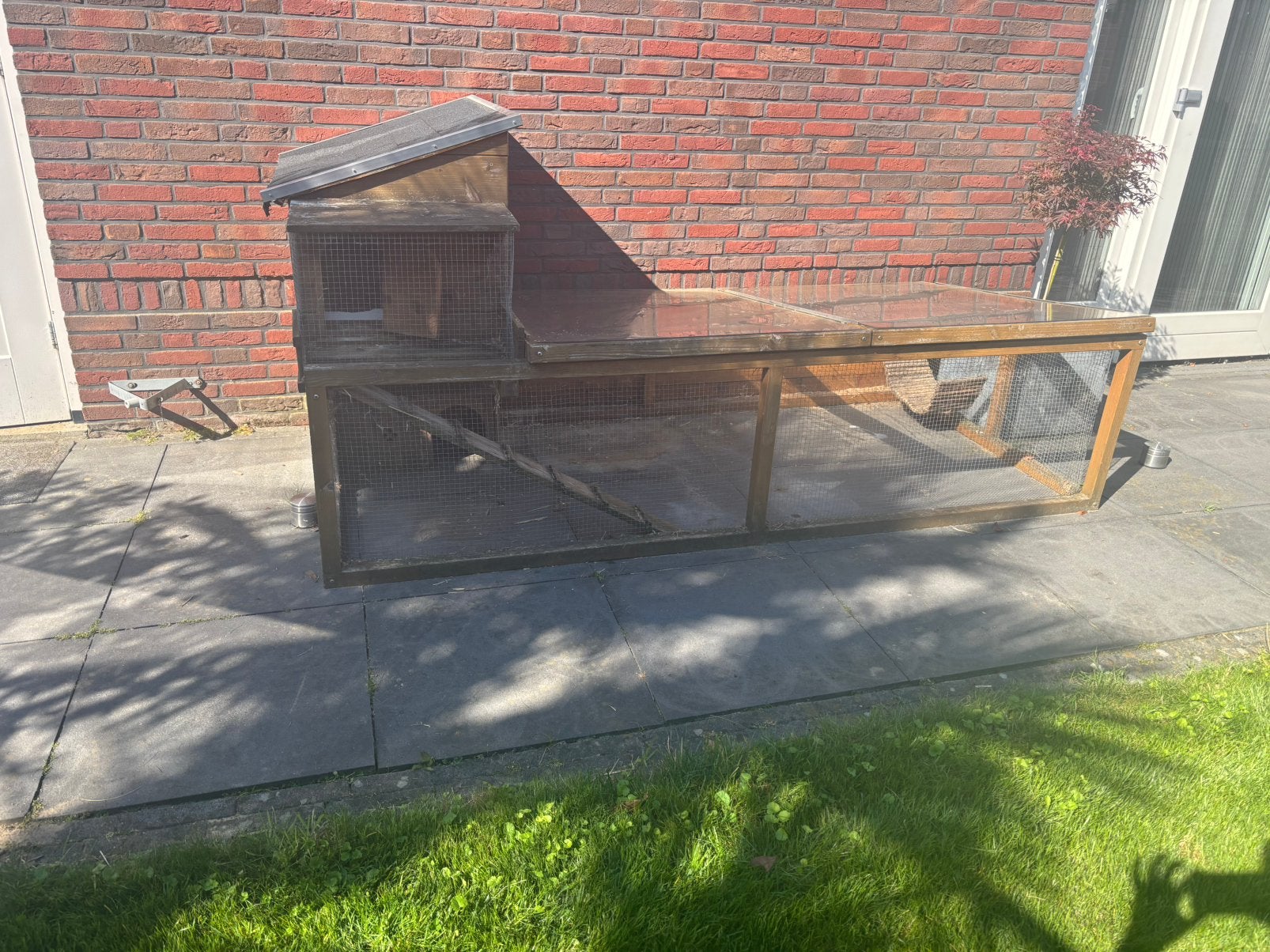 Konijnenhok met plexiglas (moet snel weg), Dieren en Toebehoren, Ophalen, 90 cm of meer, Konijn, Hok
