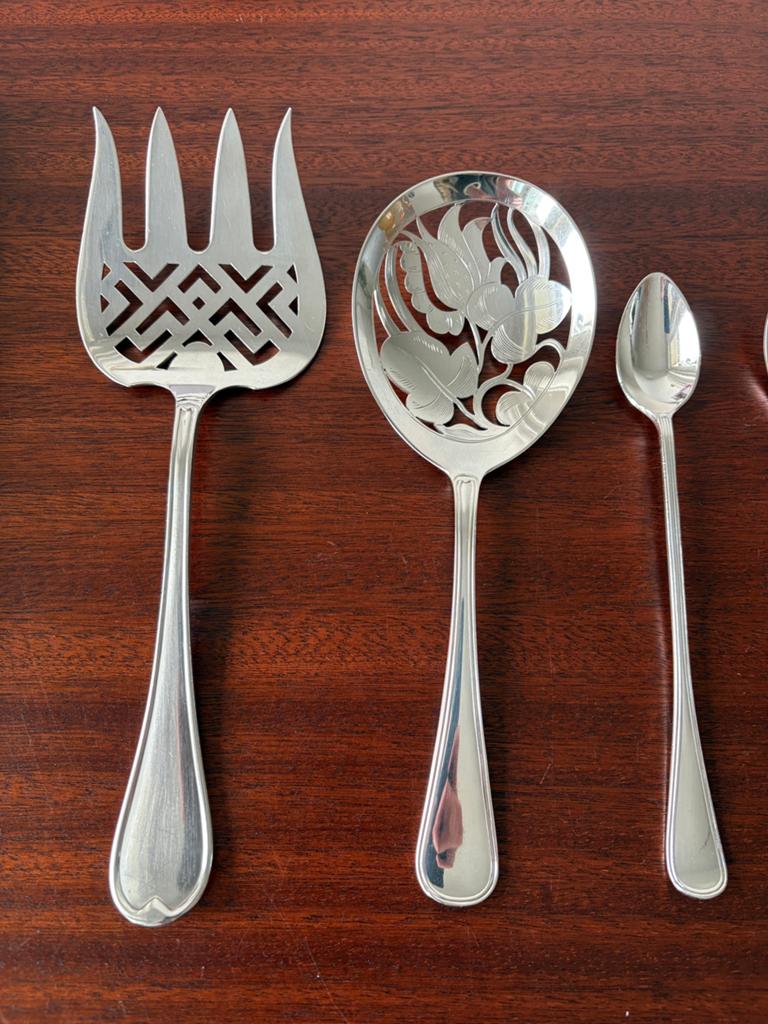 🤩 Bijzondere Art Deco aspergeschep Wiskemann verzilverd, Antiek en Kunst, Antiek | Bestek, Ophalen of Verzenden