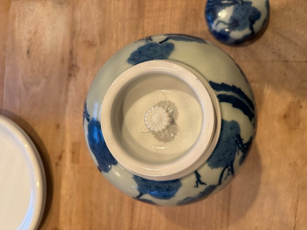 Voorraadpot blauw wit, Ophalen, Gebruikt