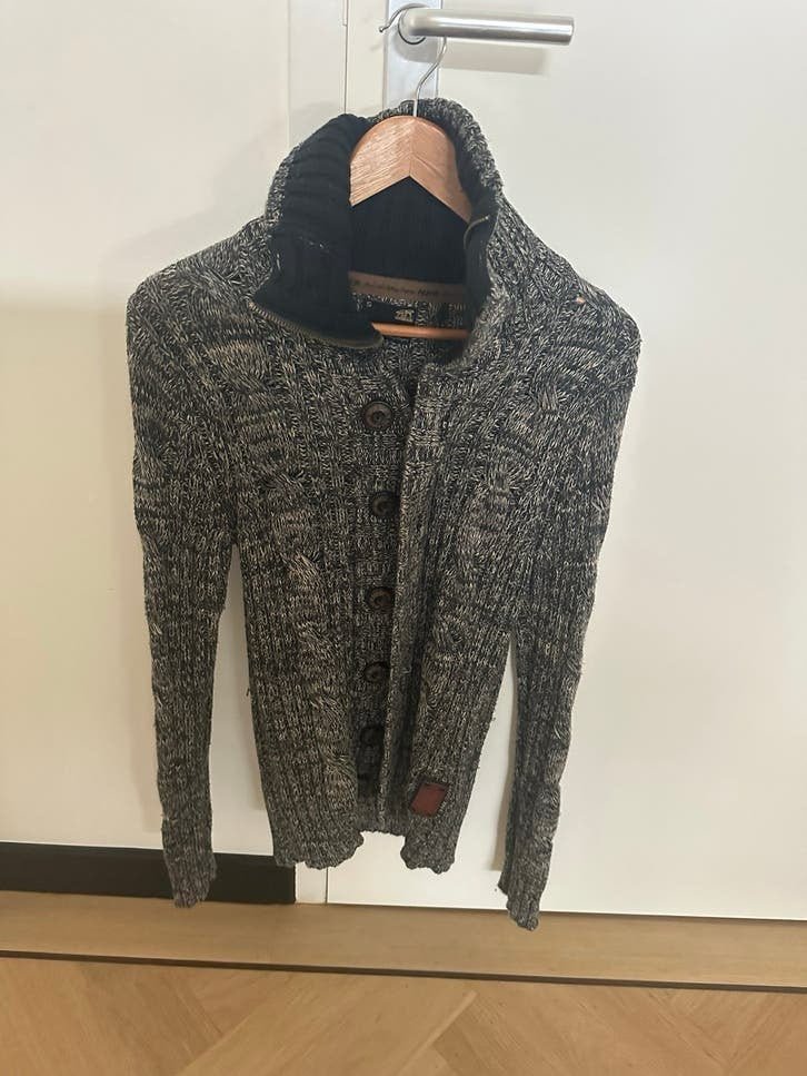 No Excess Heren Vest Maat S - Grijs/Donkerblauw, Kleding | Heren, Truien en Vesten, Gedragen, Maat 46 (S) of kleiner, Grijs, Verzenden