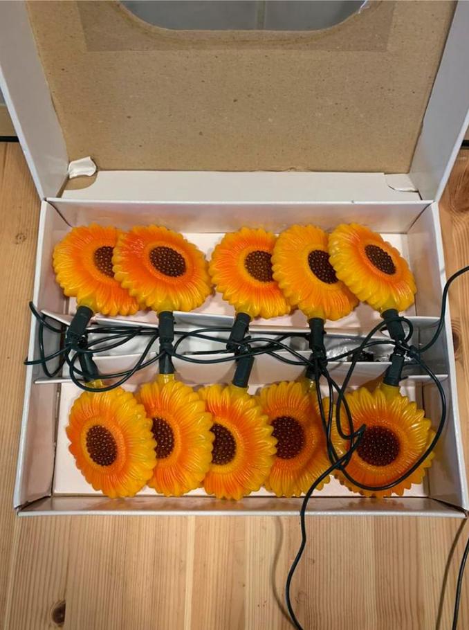 Vintage verlichting zonnebloemen, -, -, Ophalen of Verzenden, Zo goed als nieuw