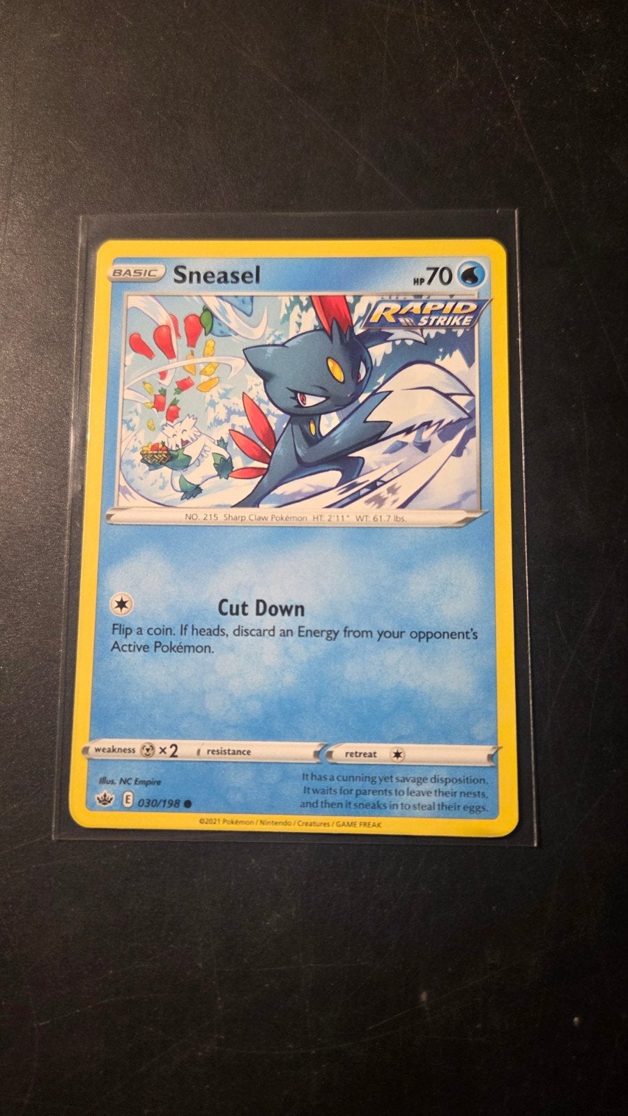 Sneasel 030/198 Chilling Reign Pokémon Kaart, Verzenden, Zo goed als nieuw, Losse kaart