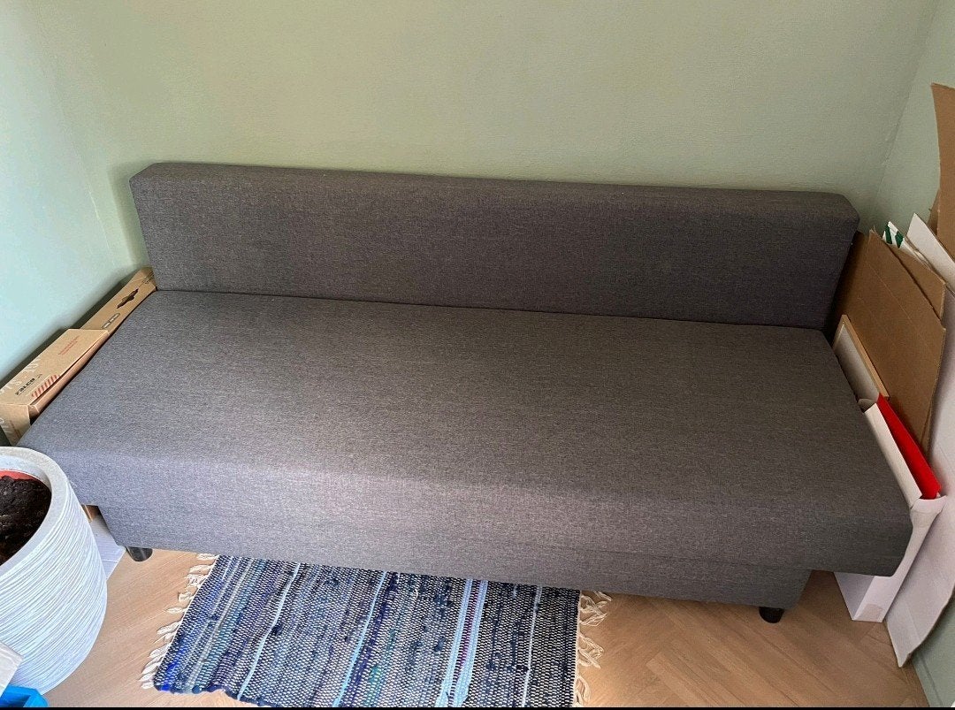 Ikea slaapbank met bergruimte, Ophalen, Zo goed als nieuw, Tweepersoons, 140 cm