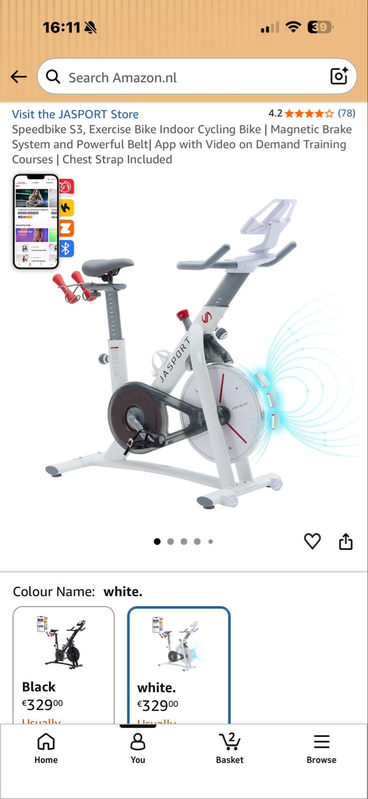 Smart hometrainer met smartwatch/hartslaghorloge, Ophalen, Gebruikt, Metaal, Benen