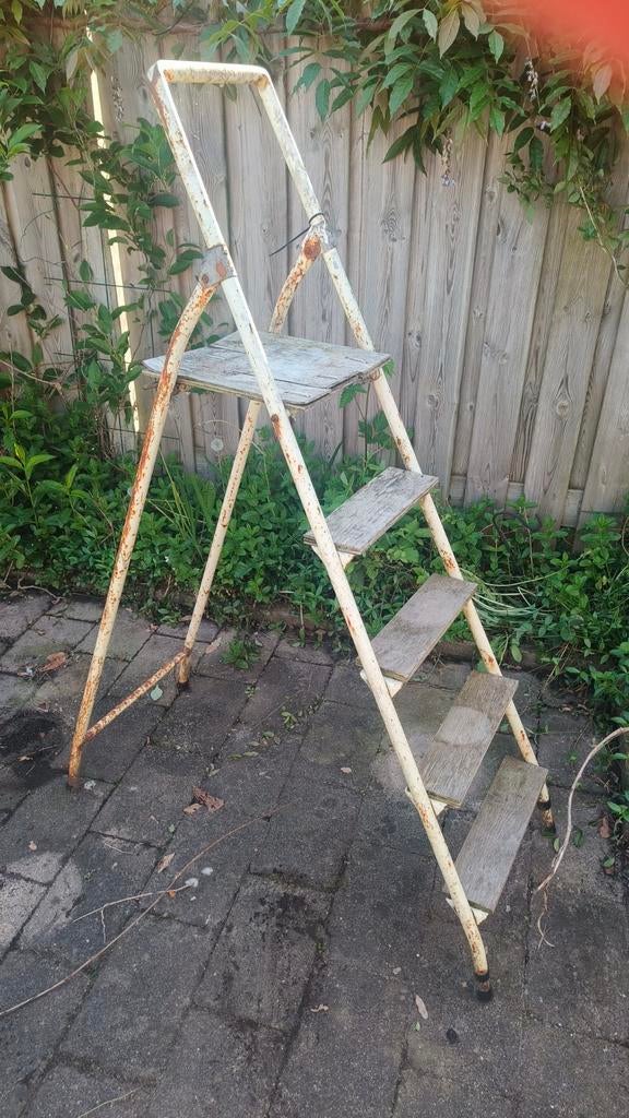 Oude decoratie ladder / trapje - Vintage look, Ophalen, Gebruikt
