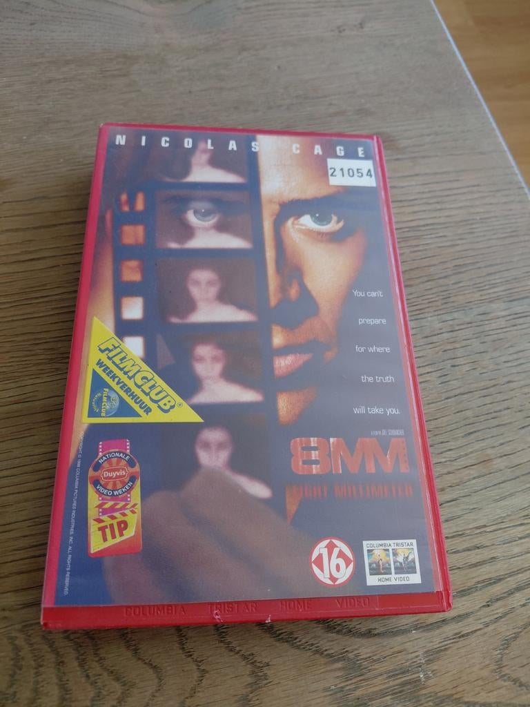8MM Ex-Rental VHS FilmClub Nicolas Cage., Vanaf 16 jaar, Ophalen of Verzenden, Gebruikt, Actie en Avontuur