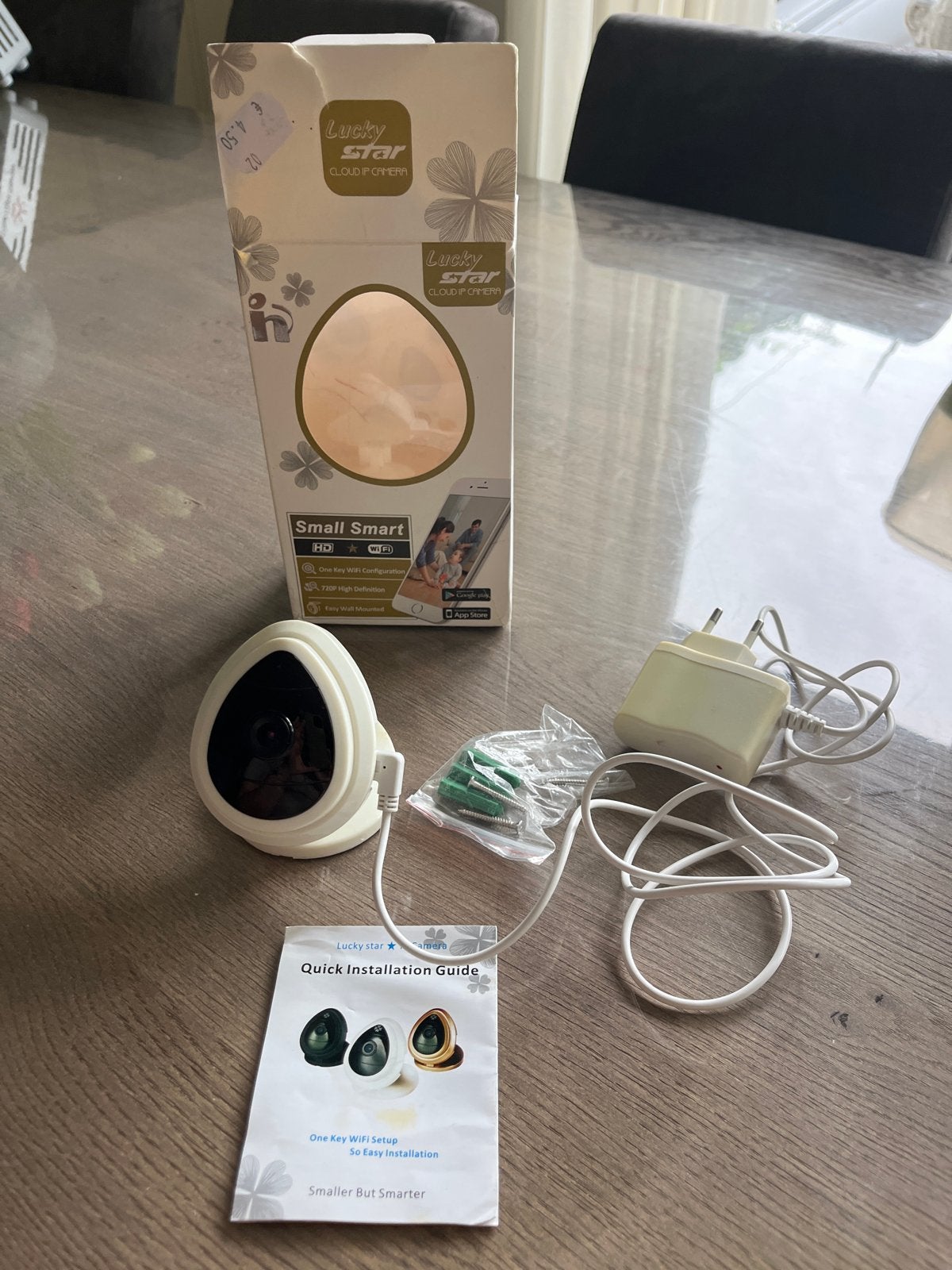 Lucky Star Kleine Slimme HD WiFi IP Camera, Ophalen of Verzenden, Zo goed als nieuw, Binnencamera