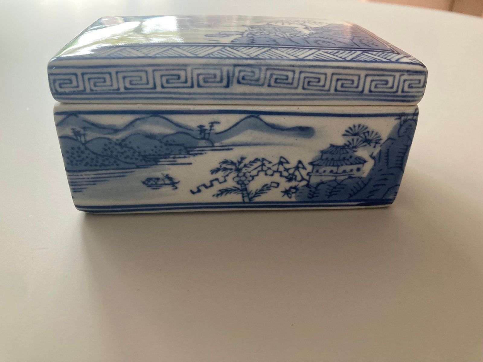 Vintage Keramiek antiek Chinees porseleinen doosje, Ophalen of Verzenden