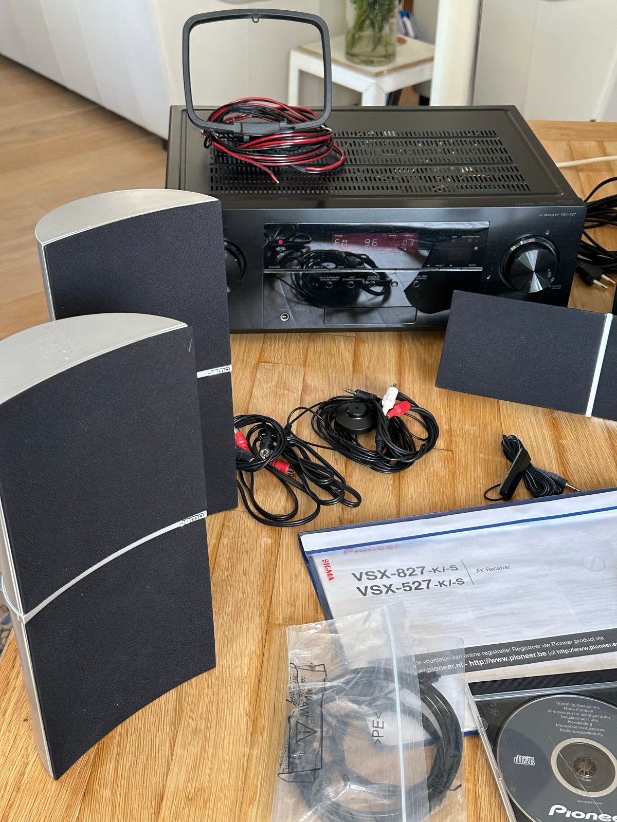 Pioneer VSX-827-K/S Home Cinema Set met Jamo luidsprekers, Ophalen, 70 watt of meer, Zo goed als nieuw, Pioneer