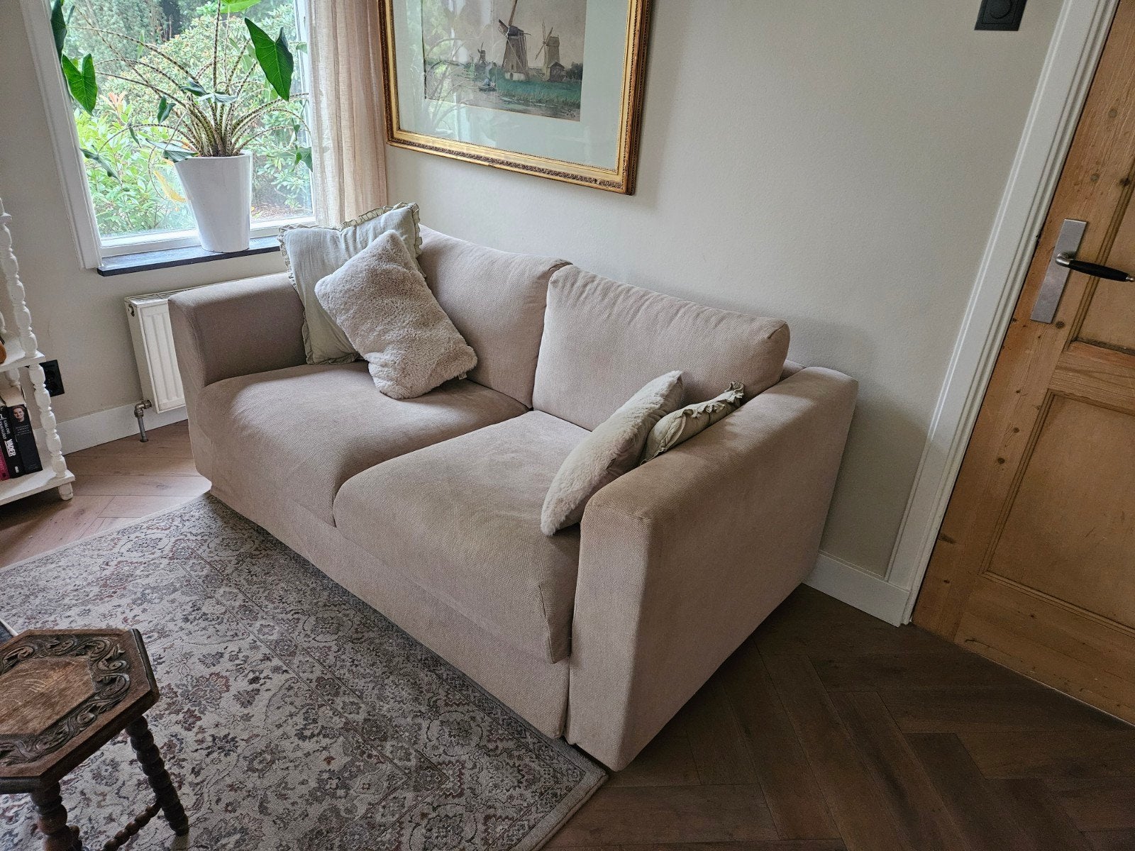 Licht kleurig bankje. 170 cm breed, Ophalen, Gebruikt