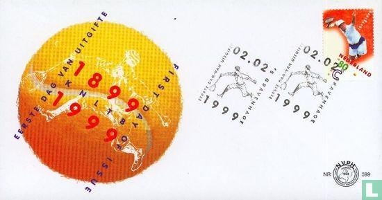 FDC E399 100 jaar Tennisbond 1999 NL onbeschreven, Postzegels en Munten, Postzegels | Eerstedagenveloppen, Ophalen of Verzenden