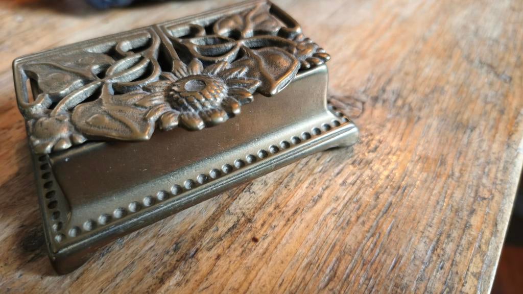 Antiek Koperen Postzegeldoosje - Zeer Goede Staat, Antiek en Kunst, Ophalen of Verzenden, Koper