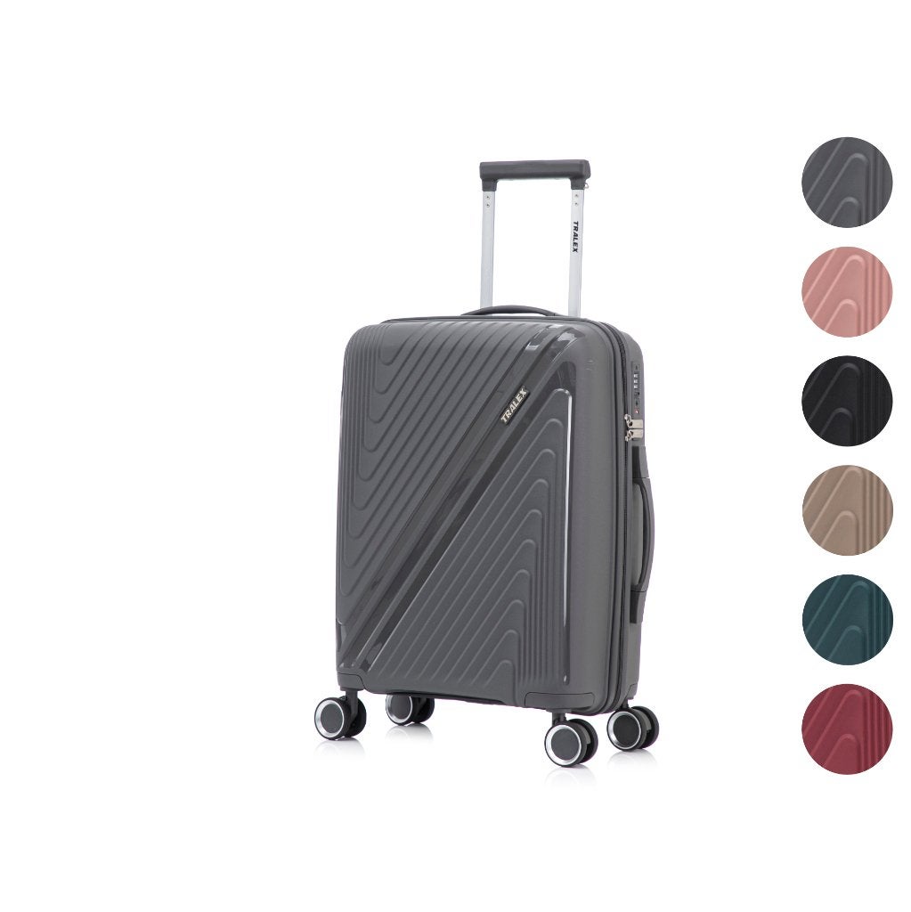 Nieuwe Tralex koffer maat S - 42 Liter - 56x40x22 cm Grijs, Wieltjes, Hard kunststof, Nieuw, Ophalen of Verzenden