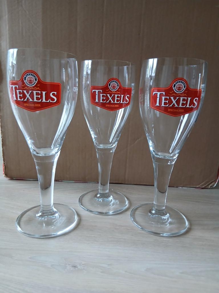 3 Texels speciaalbier glazen, Ophalen, Zo goed als nieuw, Meerkleurig, Overige merken
