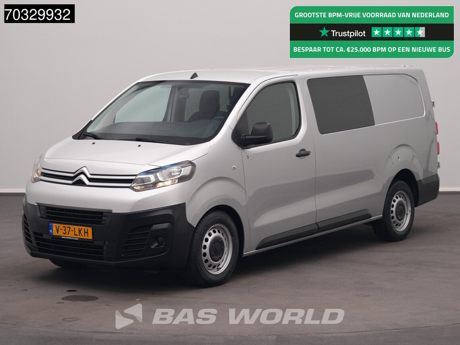 Citroën Jumpy 122pk Dubbel Cabine L3H1 Trekhaak Airco Cruis, Stof, Gebruikt, Euro 6, 4 cilinders