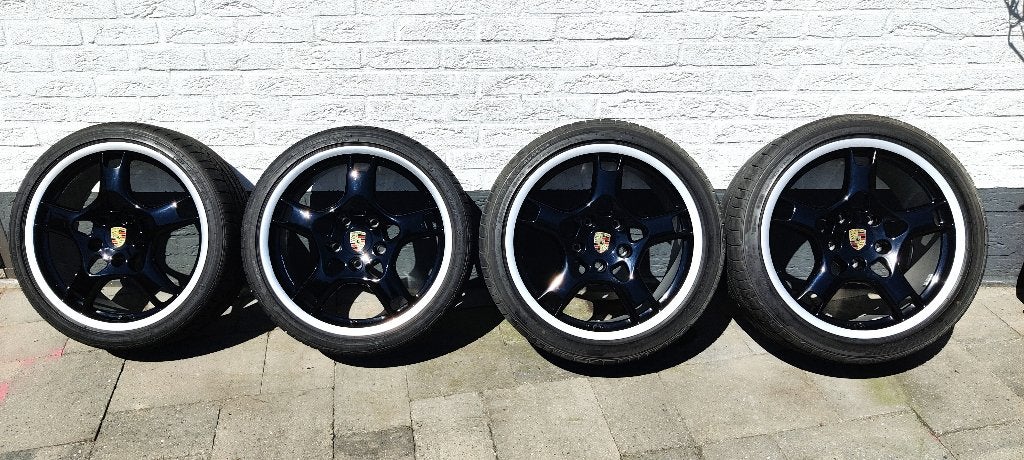Porsche 'Lobster' 19" wielen Boxster/Cayman S 987.1 en.2, Gebruikt, 265 mm, Banden en Velgen, Zomerbanden