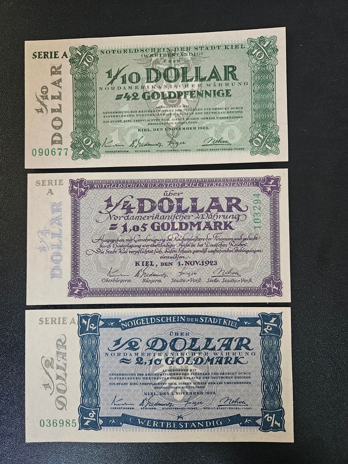 Duitsland Kiel Schleswig-Holstein UNC 1923 dollar, Verzenden, Duitsland, Los biljet