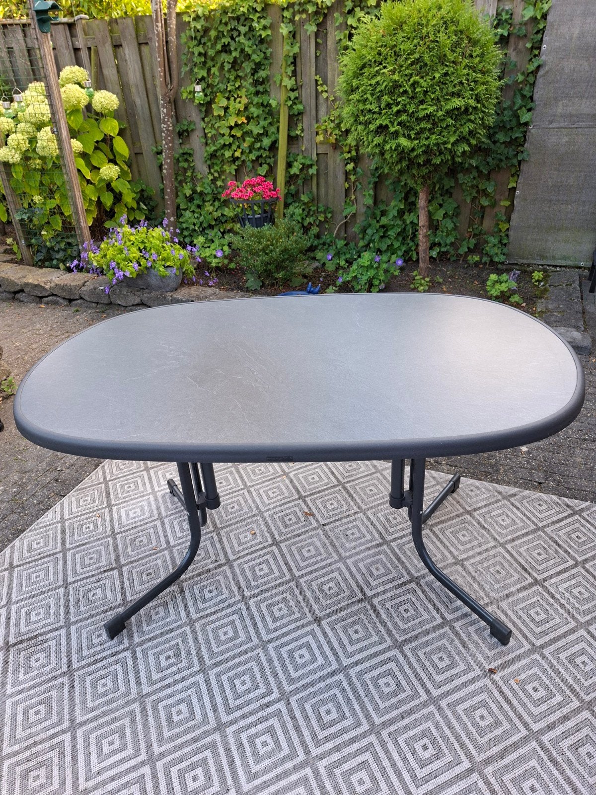 Sieger Mecalit klaptafel 140x90x73, Ophalen, Zo goed als nieuw, Ovaal, Metaal