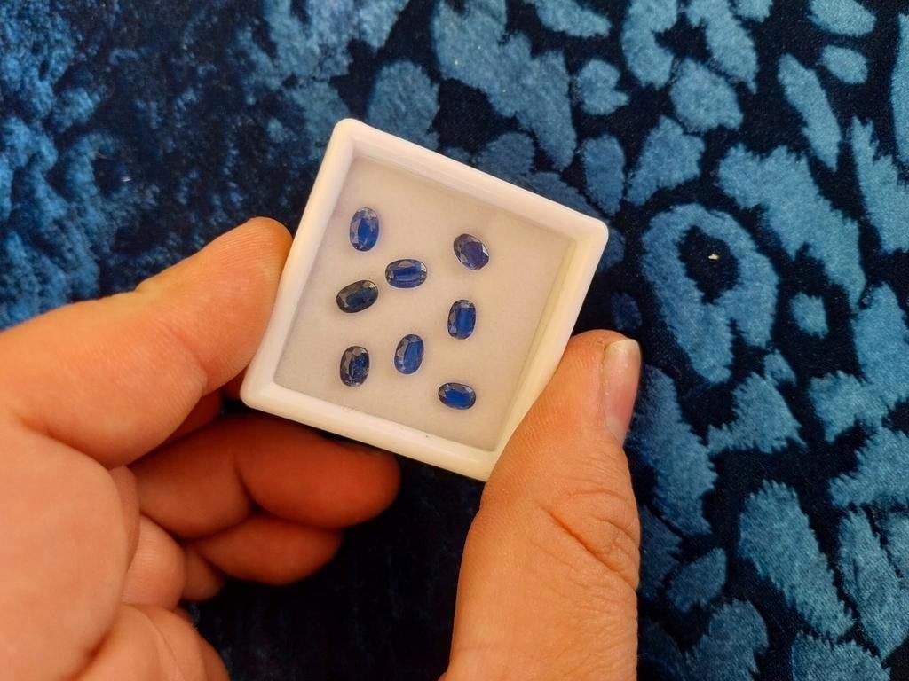 Lot blauwe facet geslepen kyaniet, Ophalen of Verzenden