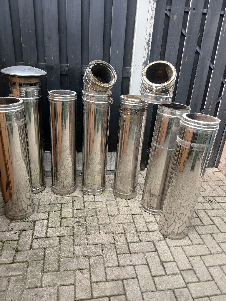 rvs rookafvoerpijpen dubbelwandig, Ophalen, Gebruikt, Afzuiger