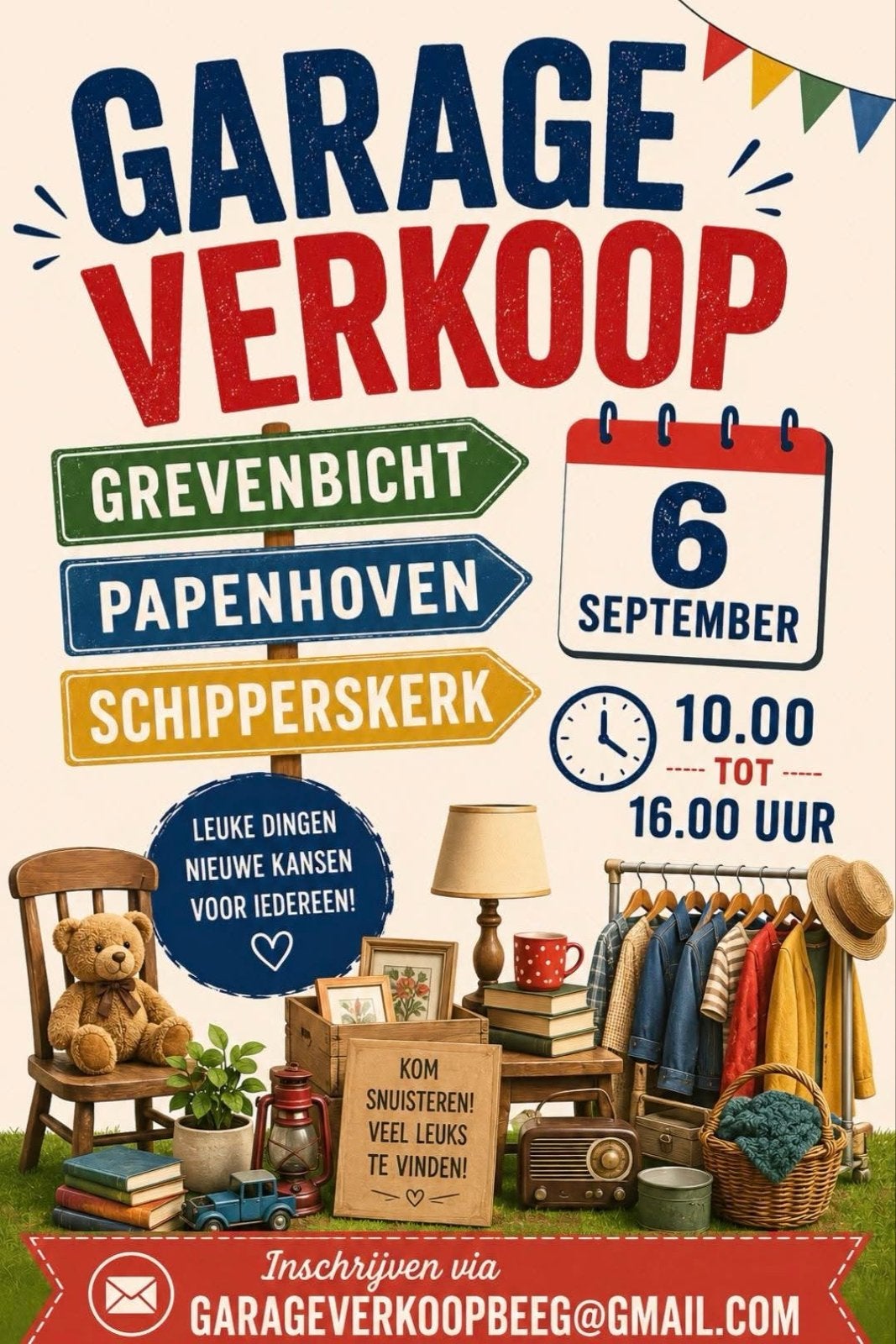 GARAGE SALE 6 september Grevenbicht!, Ophalen, Nieuw