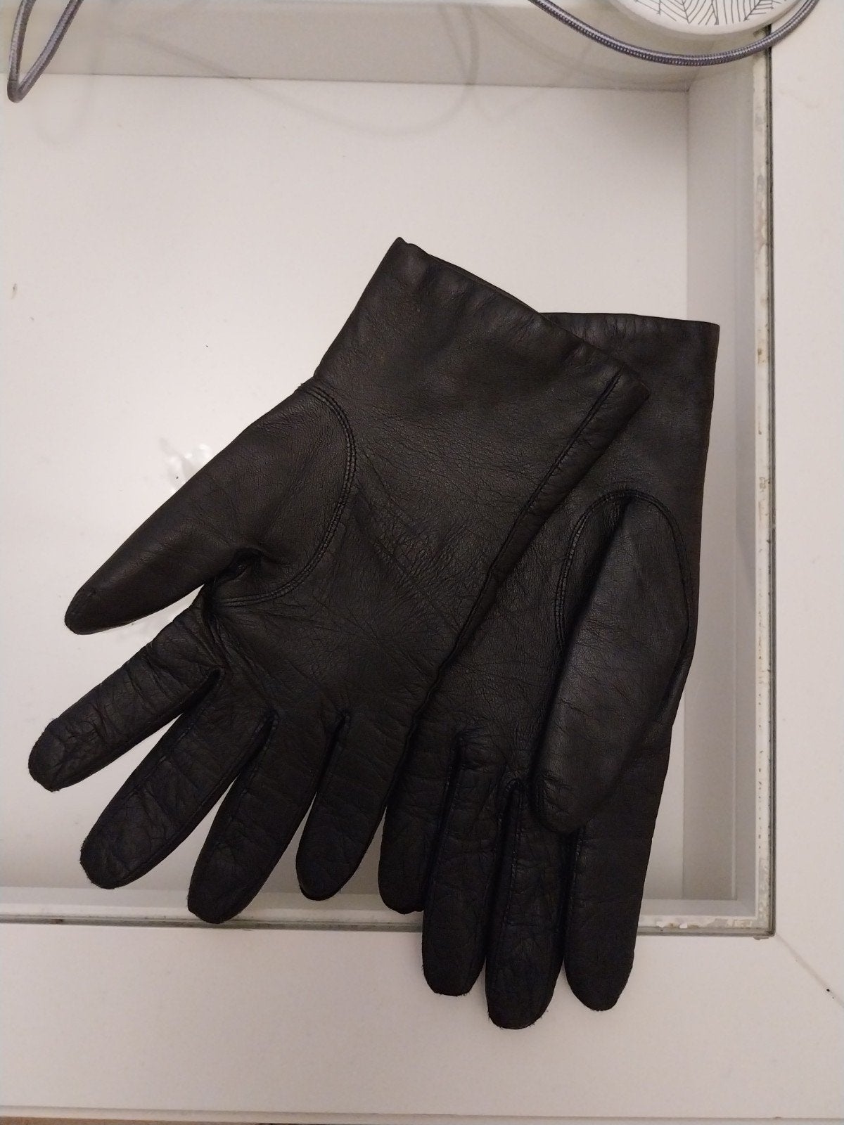 Hema Leren Handschoenen Zwart Maat XL, Maat 46/48 (XL) of groter, Ophalen of Verzenden, Zo goed als nieuw, Handschoenen