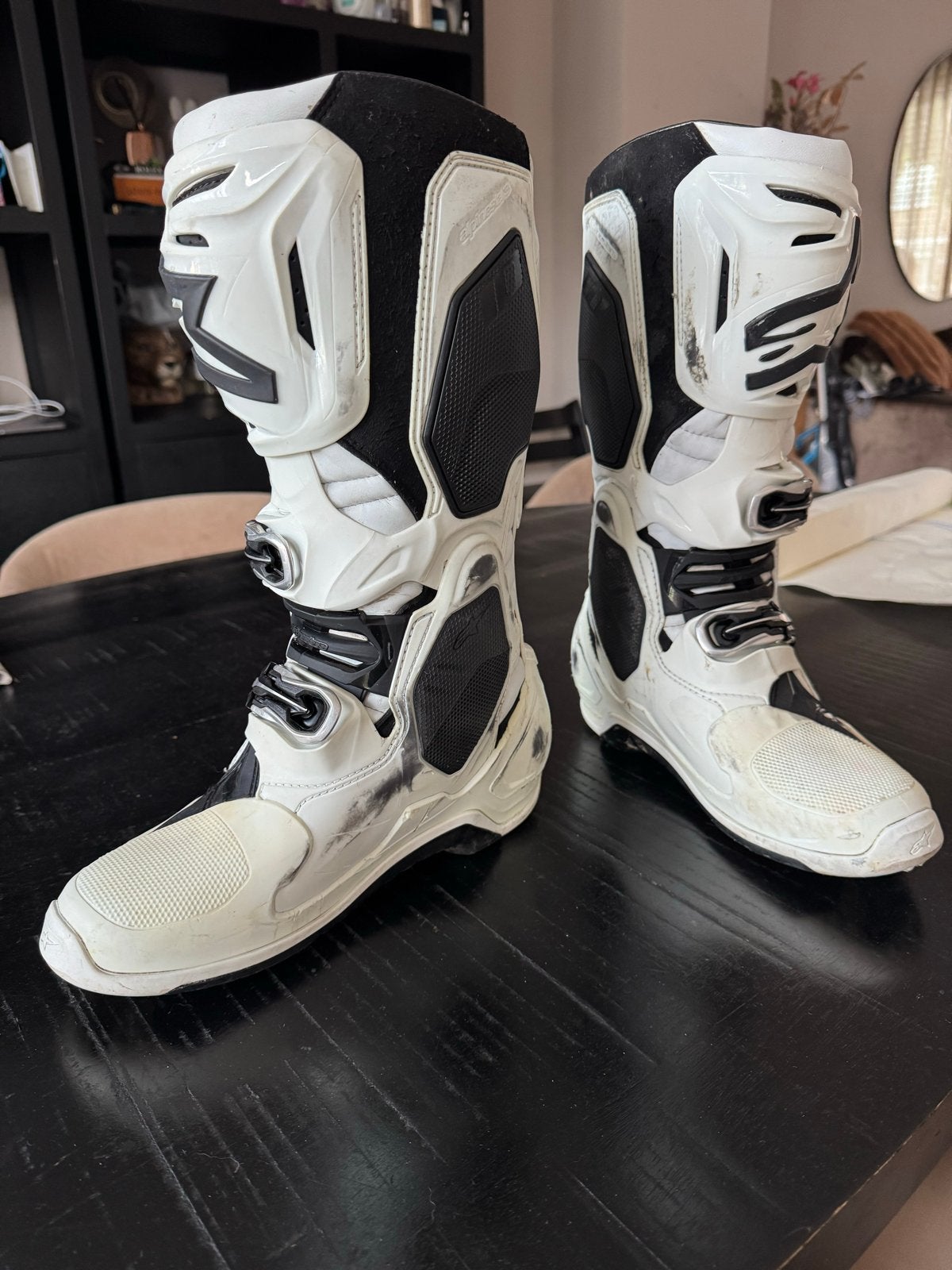 Alpinestars Tech 10 crosslaarzen - Wit/Zwart MAAT 42/8, Ophalen, Tweedehands, Heren, Laarzen