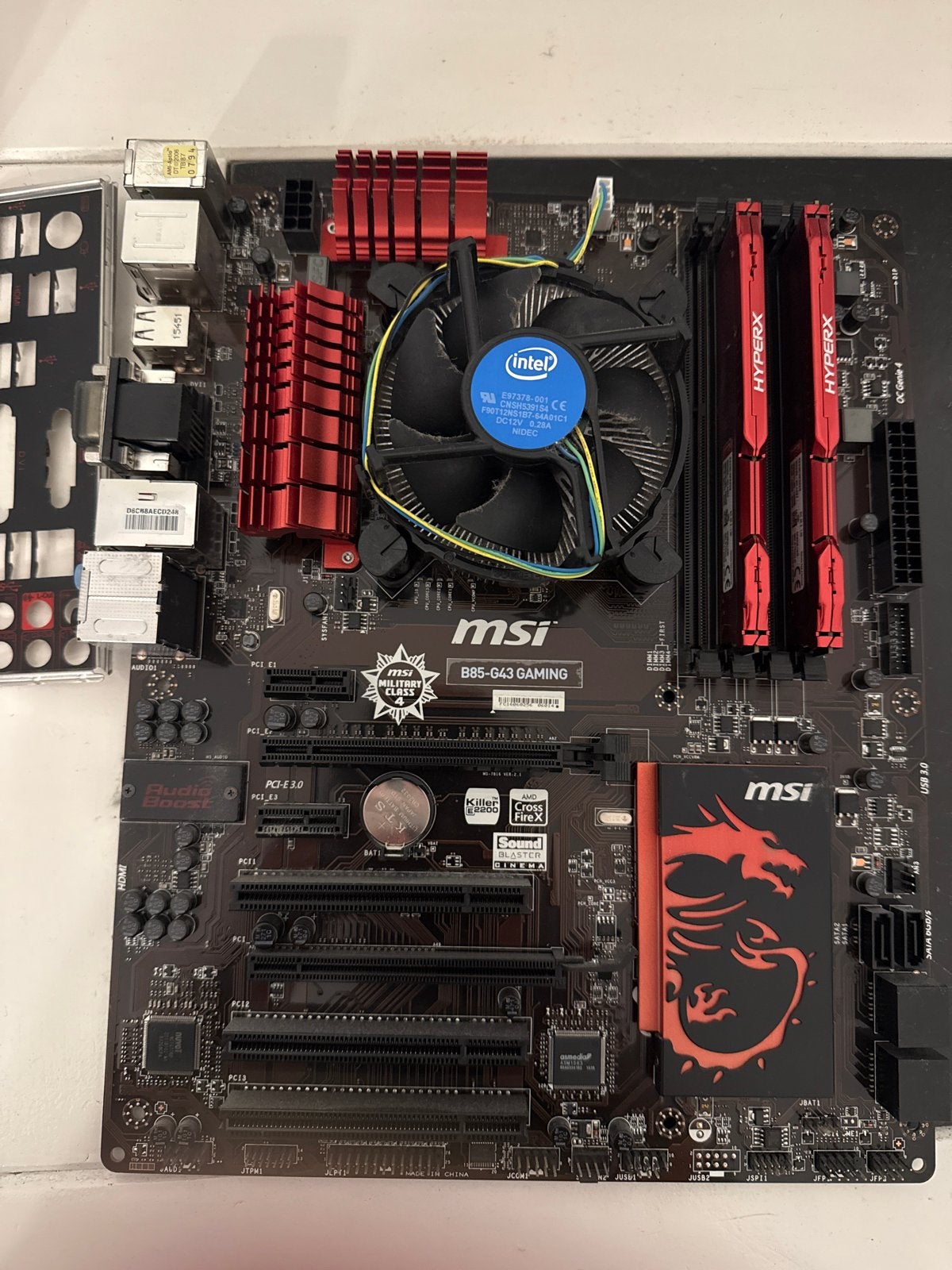 MSI B85-G43 Gaming Moederbord met Intel i5-4460 & 8GB RAM, Ophalen of Verzenden, Gebruikt, Intel, DDR3