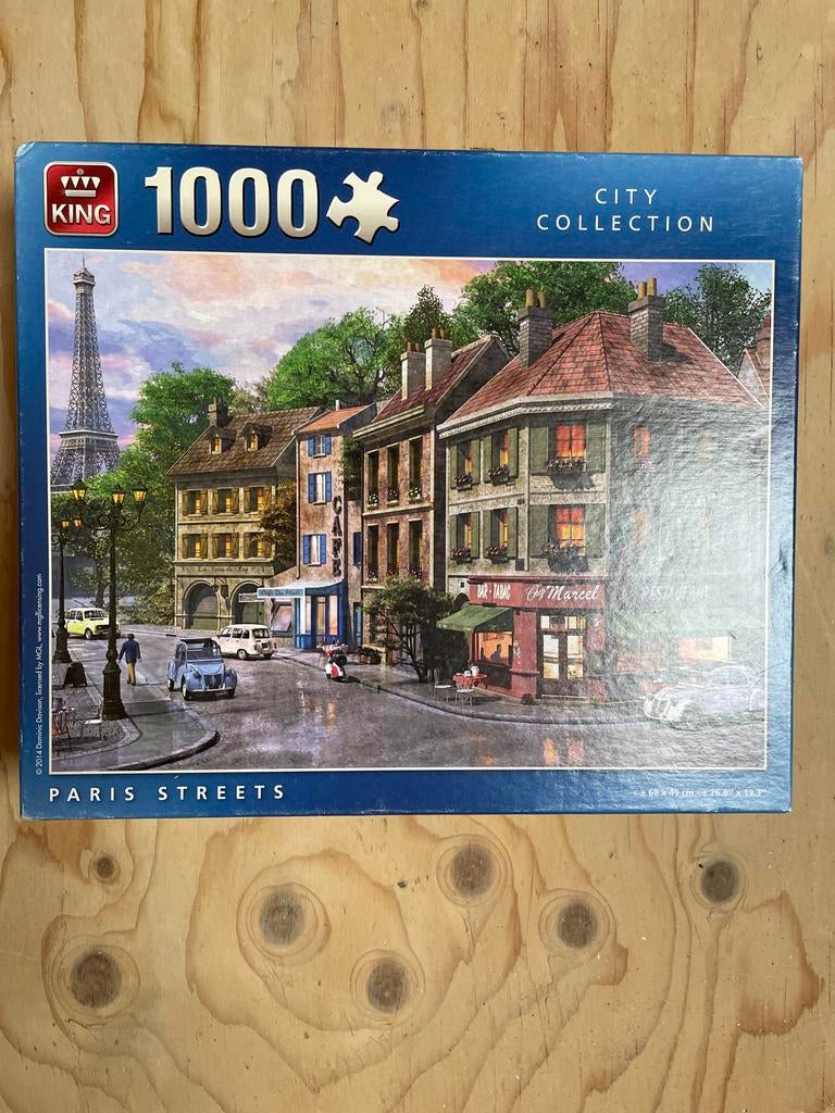 King Legpuzzel 1000 stukjes - Parijse straten, Ophalen of Verzenden, 500 t/m 1500 stukjes, Gebruikt, Legpuzzel