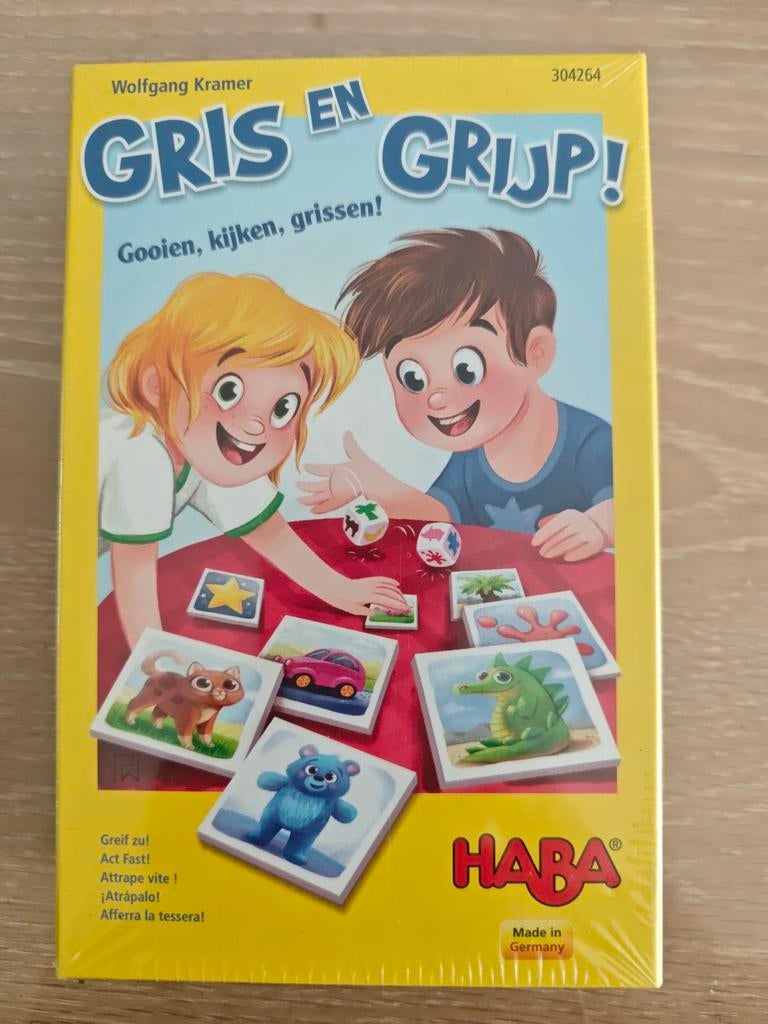 Gris en Grijp! HABA reactiespel - Nieuw in doos, geseald, Drie of vier spelers, Ophalen of Verzenden, Nieuw, HABA