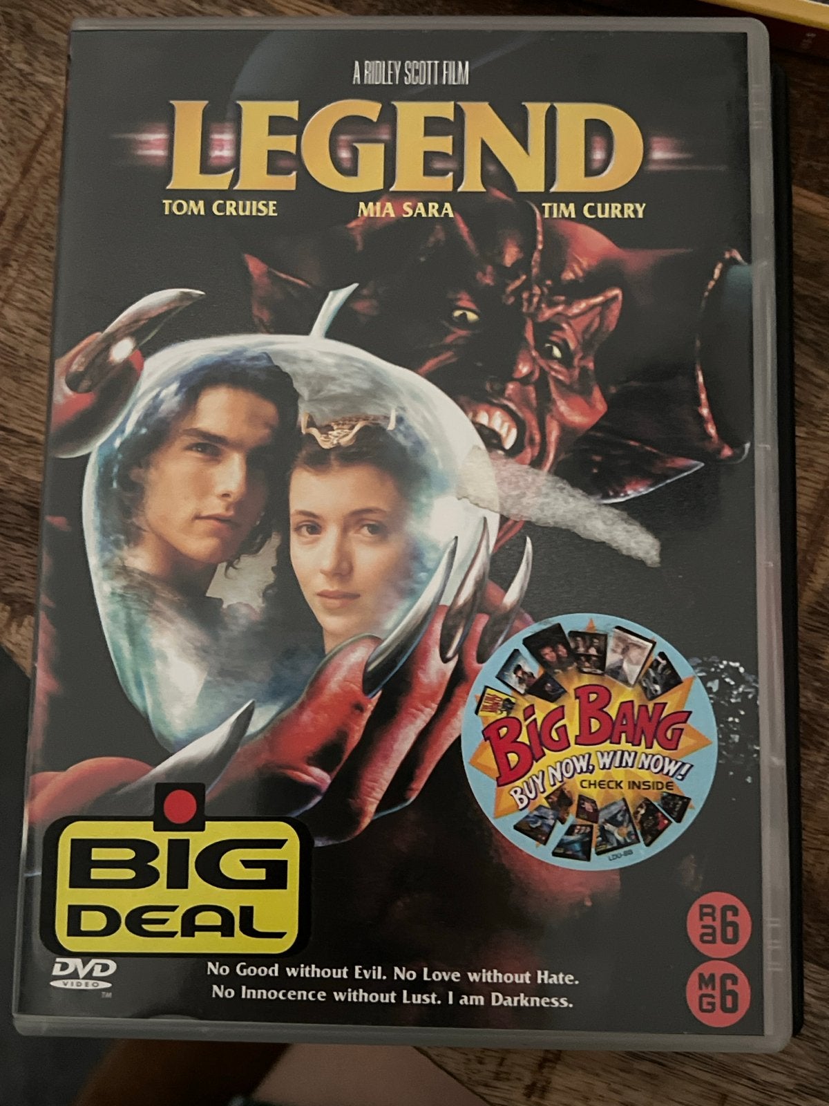 Legend DVD - Ridley Scott Fantasy Film met Tom Cruise, Cd's en Dvd's, Vanaf 16 jaar, Nederlands, Gebruikt, Bonusmateriaal