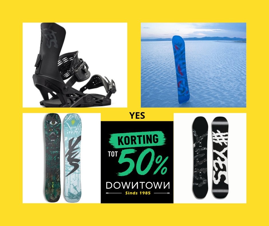 YES snowboard & bindingen bij DownTown, Ophalen of Verzenden, Nieuw, Bindingen