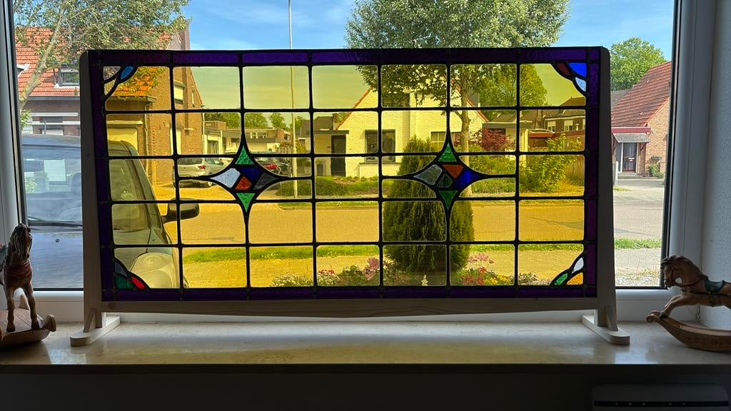 Glas in lood raamdecoratie, Ophalen, Zo goed als nieuw, Glas in lood, Minder dan 80 cm