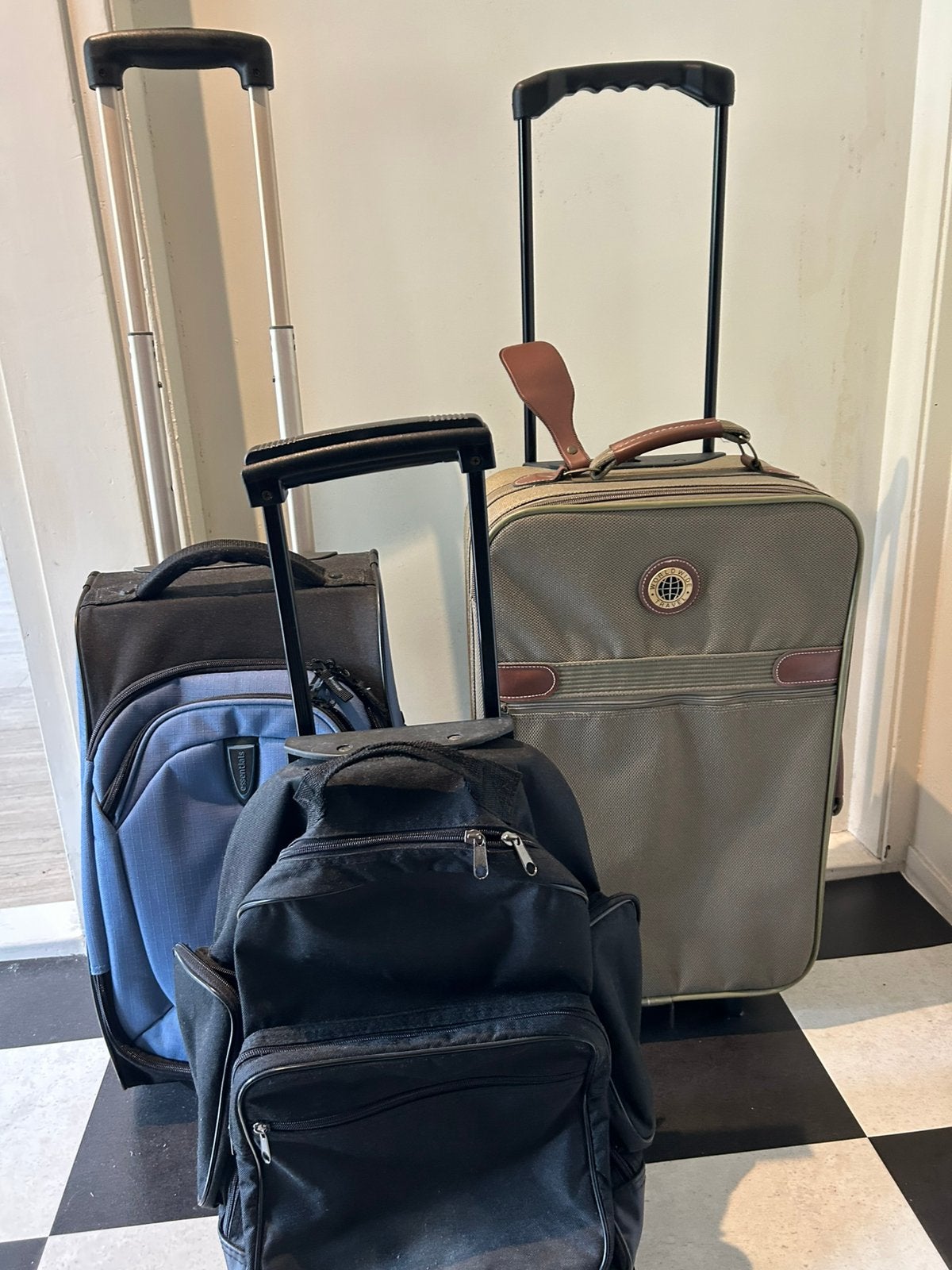 3x Handbagage goede kwaliteit, Ophalen, Zo goed als nieuw, Zwart, 30 cm of meer