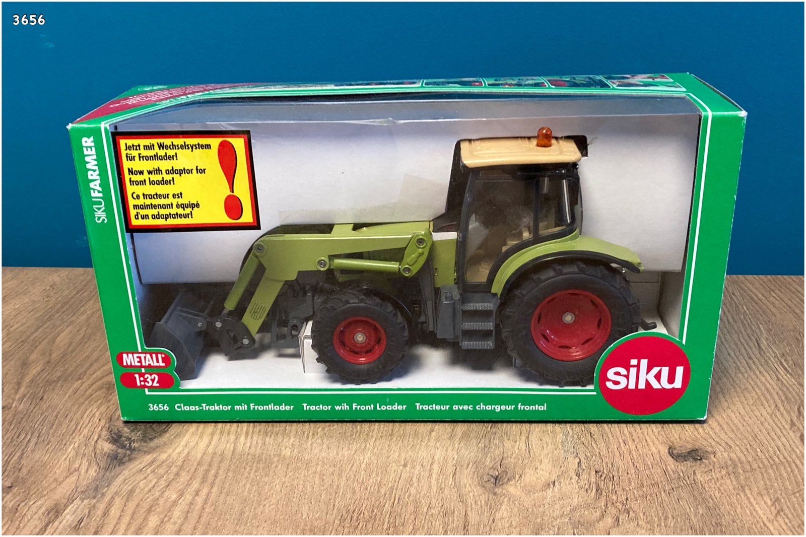 Siku 3656 - Claas tractor met Voorlader 1:32, Ophalen, Gebruikt, Tractor of Landbouw, SIKU